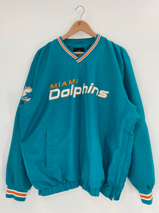 Vintage MIAMI DOLPHINS Size XL NFL Nylon Jacket  / K4721