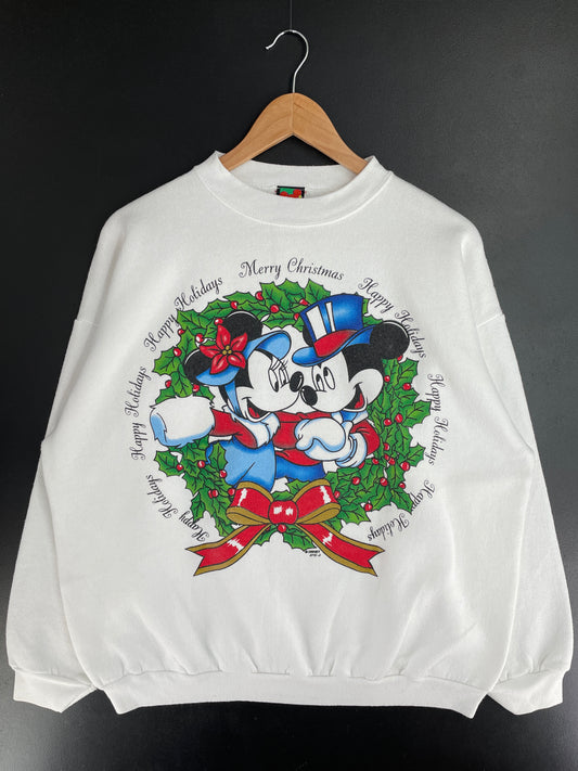90's DISNEY CHRISTMAS Size XL Vintage Sweat-shirt / E666