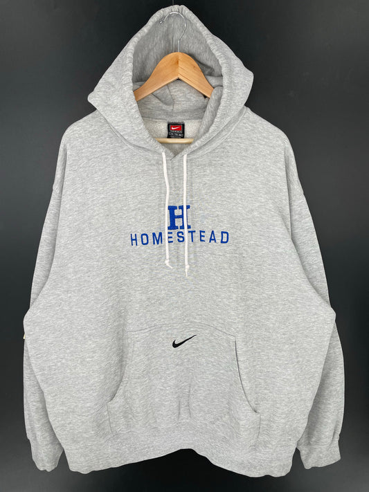 00' NIKE HOMESTEAD Size XXL Vintage College Hoodie Sweat-shirt / K9145