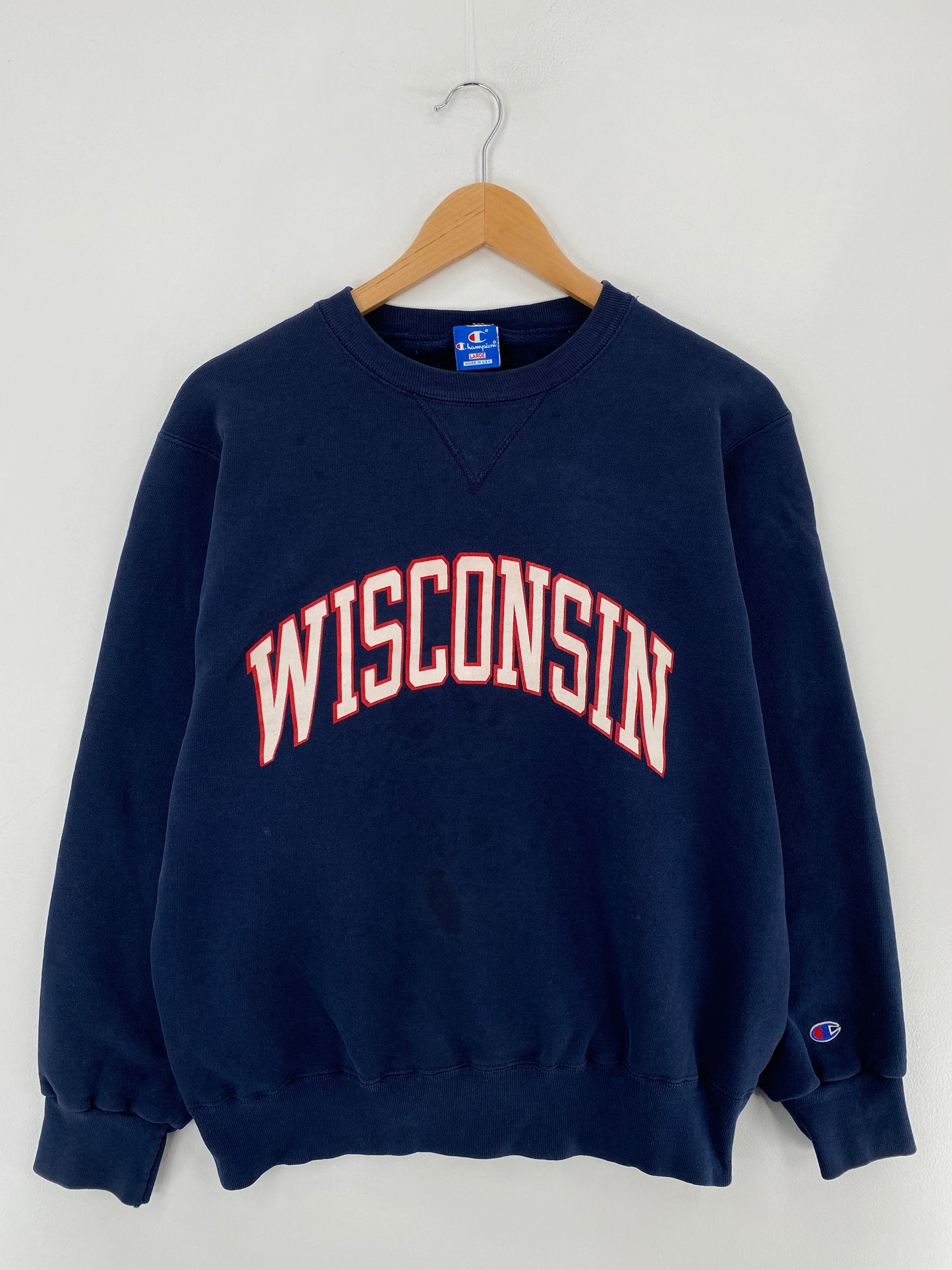 90’s Champion x WISCONSIN Made in USA Size L Vintage College Sweat-shirt / E4590S