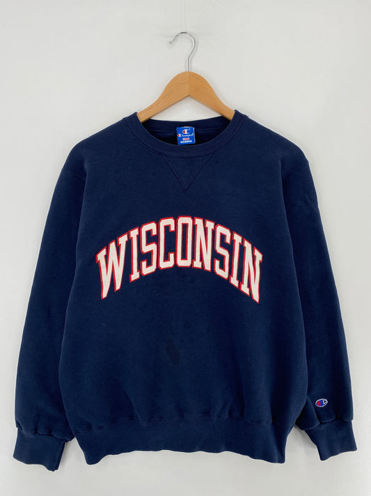 90’s Champion x WISCONSIN Made in USA Size L Vintage College Sweat-shirt / E4590S