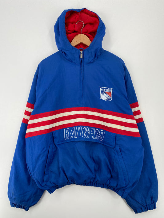 90's STARTER x NEW YORK RANGERS Size XL Vintage NHL Nylon Jacket / A8766