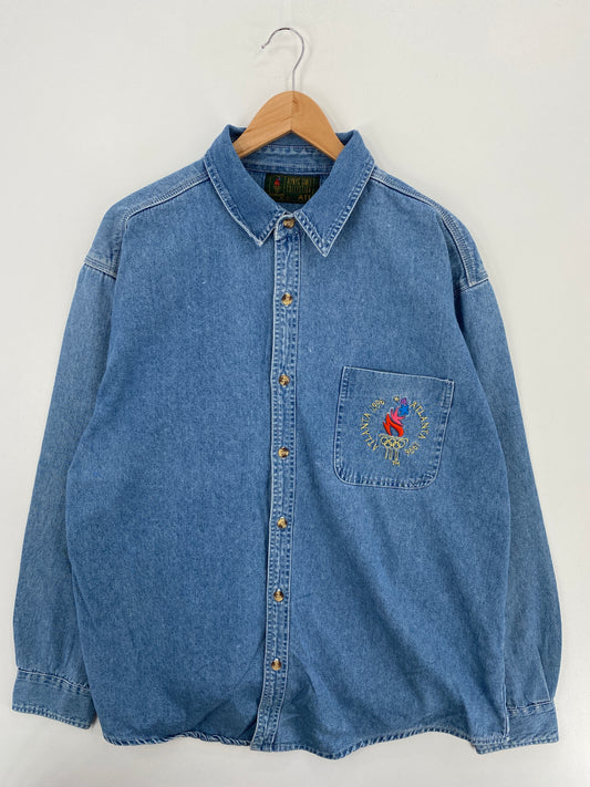 1996 ATLANTA OLYMPICS Size XL Vintage Button-Down Shirt / A4747