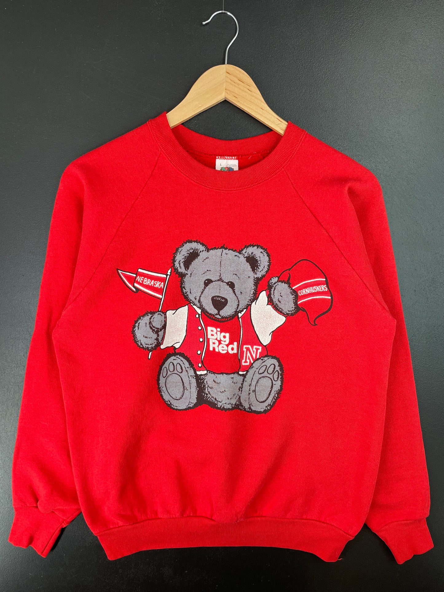 80’s NEBRASKA BIG RED Made in USA Size L Vintage College Sweat-Shirt / A7123