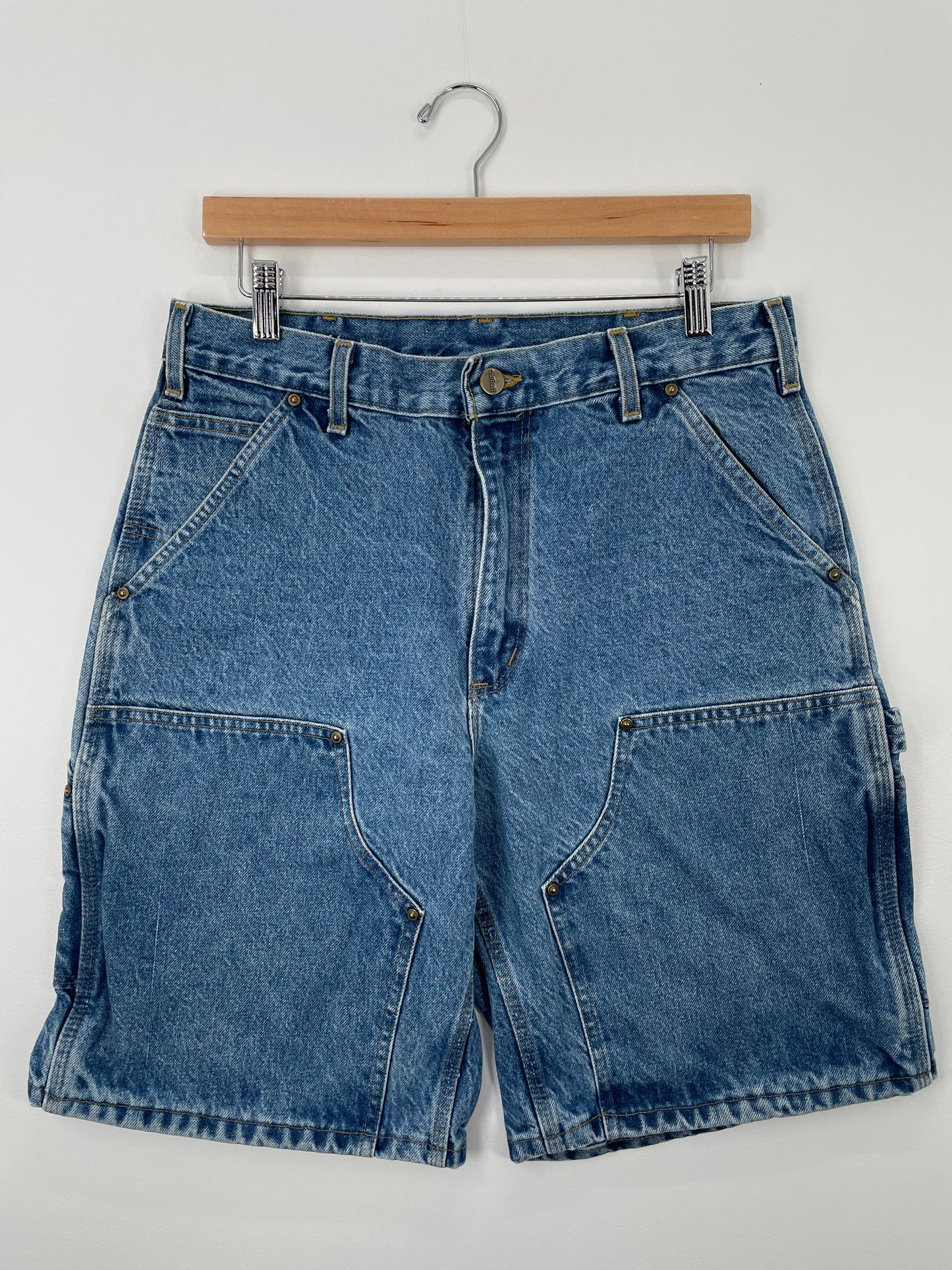 Vintage CARHARTT Double Knee Size W32xL10 Denim Shorts / A1501